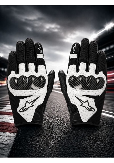 Gümrük Bey Alpinestars Smx-1 Air V2 Motosiklet Eldiveni L Beden Siyah/beyaz Korumalı Spor Eldiven