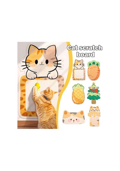 Duvara Yapışan Desenli Kedi Tırmalama Tahtası Çizilmeye Dayanıklı Tırmalama Pedi Şanslı Kedi