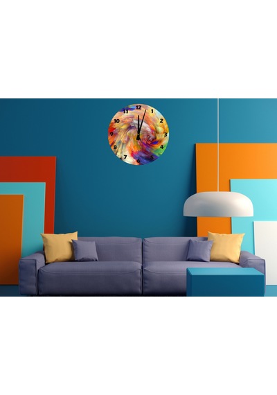 Ti-play Renkler Diyarı 30x30cm Akrilik Dekoratif Modern Duvar Saati ÇOk Renkli