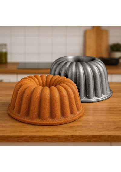 Kitchen Nirvana Kalın Dilimli Kek Kalıbı - Gri - 24 Cm Çok Renkli