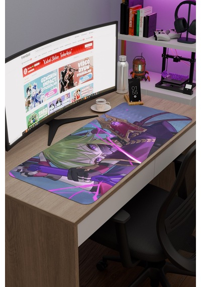 Kuki Shinobu Genshin Impact Anime Oyuncu V4 - 90x40 Xxl Gaming Mouse Pad Fare Altlığı