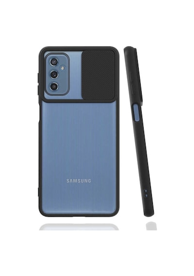 Kilifone - Samsung Uyumlu Galaxy M52 - Kılıf Slayt Sürgülü Arkası Buzlu Lensi Kapak - Siyah