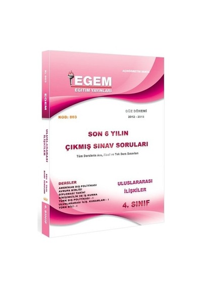Egem Aöf Uluslararası İlişkiler 4. Sınıf Bahar Konu Soru Çıkmış