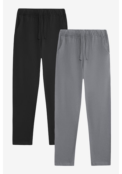 Elemge %100 Pamuk 2'li Süprem Erkek Pijama Altı Compact Penye Rahat Kalıp Cepli Ipli Terletmez Siyah - Gri Elemge %100 Pamuk 2'li Süprem Erkek Pijama Altı Compact Penye Rahat Kalıp Cepli Ipli Terletmez Siyah - Gri