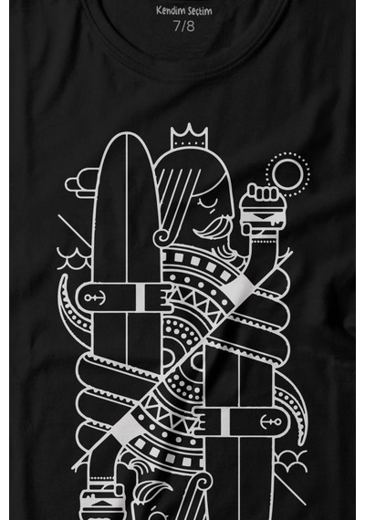 Kendim Seçtim Disenos Papaz İskambil Kağıdı Çizim Baskılı Tişört Çocuk T-shirt 001