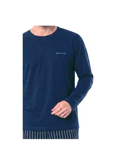 Pierre Cardin 6147 Erkek Uzun Kollu Bisiklet Yaka Pijama Takımı -lacivert