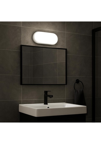 Aydos 15w Ip65 Oval Beyaz Led Tavan Ve Duvar Lambası 6500k Beyaz Işık Su Ve Toz Geçirmez Banyo Bahçe Balkon Aydınlatma Armatürü Yüzeye Monte, 1500 Lümen 220v Çok Renkli