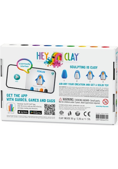 Hey Clay Hava İle Kuruyan Kil 6'lı Kutu - Kuşlar Tukan, Penguen, Tavuskuşu