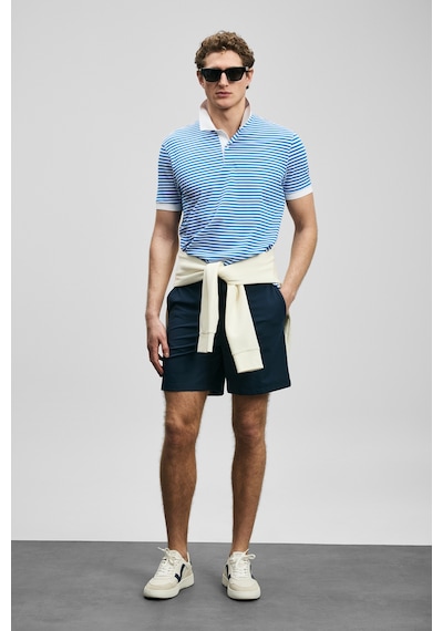 Lufian Landon Smart Erkek Polo Tişört Saks Saks 111040248100240