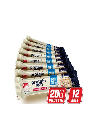 Protein Bar - Birthday Cake Aromalı - 50g X 12 Adet