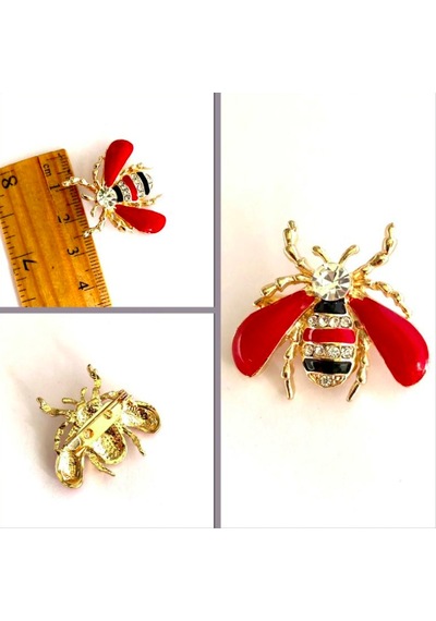 Omeniv Vintage Retro Stil Minyon Böcek Broş İğne Mine Kristal