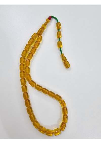 Zeyzun Usta İmzalı Sıkma Kehribar Tespih 8,5 X 12 Mm Kapsül Kesim