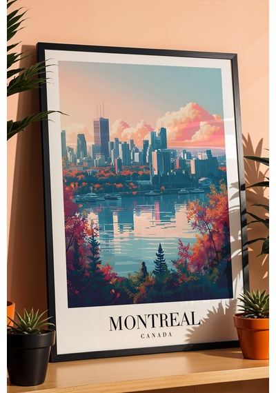 Montreal Canada Vintage Seyahat Posteri Çerçeveli Tablo - Premium Sonbahar Şehir Elit Duvar Dekoru Siyah Montreal Canada Vintage Seyahat Posteri Çerçeveli Tablo - Premium Sonbahar Şehir Elit Duvar Dekoru Siyah