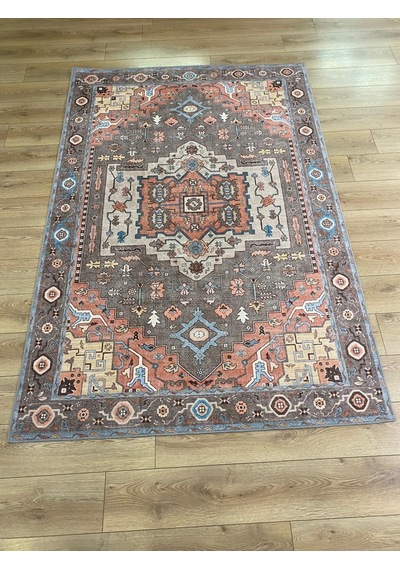 Çam Halı Anatolia 32-037 Etnik Eskitme Desenli Dokuma Tabanlı Yıkanabilir Şönil Salon Ve Oda Halısı Multi 19