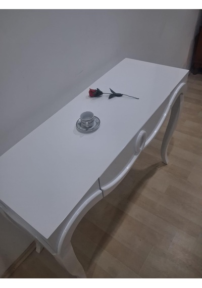 Dresuar Cnc Kabartma 90680 Model Kayın Ağacı Aslan Lükens Ayak Parlak Beyaz