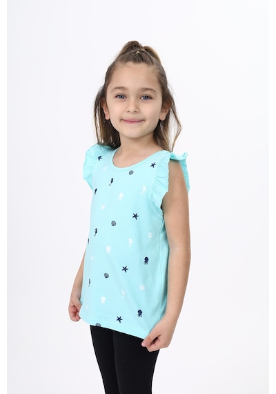 Toontoy Kids Toontoy Kız Çocuk Baskılı Atlet Su Yeşili