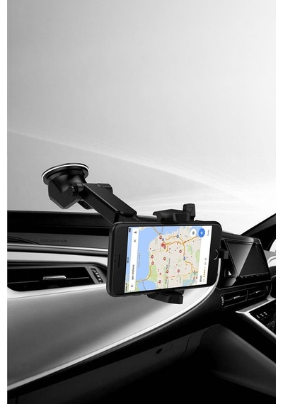 Tüm Araçlarla Uyumlu Telefon Torpido Tripod Tutucu Siyah