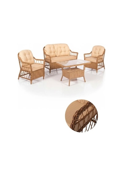 Dora Garden Home Inci 2+1+1 Rattan Bahçe Takımı Masalı Kahverengi Siyahçizgili Dora Garden Home Inci 2+1+1 Rattan Bahçe Takımı Masalı Kahverengi Siyahçizgili