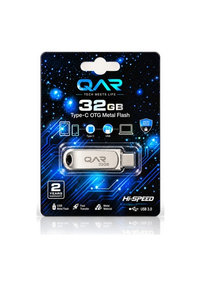 Qar Usb 3.0 Type-c Otg 32 Gb Metal Flash Bellek
