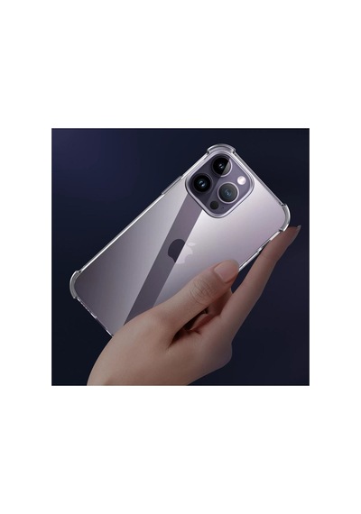 Iphone 14 Pro Uyumlu Köşeleri Airbag Tampon Silikon Darbeye Dayanıklı Şeffaf Kılıf Çok Renkli