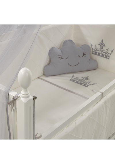Meltem Kids Kral Sallanır Ahşap Anne Yanı Beşik 60x120 cm (beyaz-motto gri) Gri Meltem Kids Kral Sallanır Ahşap Anne Yanı Beşik 60x120 cm (beyaz-motto gri) Gri