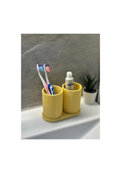 Sarı Diş Fırçalık Seti Ve Banyo Düzenleyici Zyndo