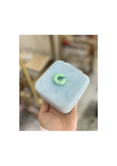 Bombe Detaylı Earcuff Model Küpe Yeşil