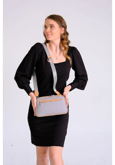 Just Polo Kadın Ayarlanabilir Uzun Askılı Omuz Çantası Ebat 17x27 Gri Camel Yeni