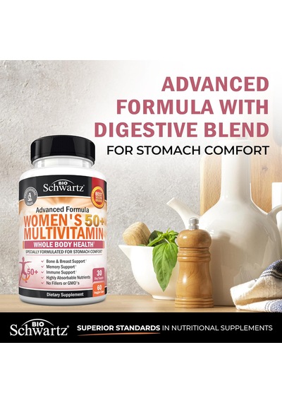 Bioschwartz Daily Multivitamin For Women Vitamin Memory Support Stress Reduction & Healthy Immune Response 60 Caps