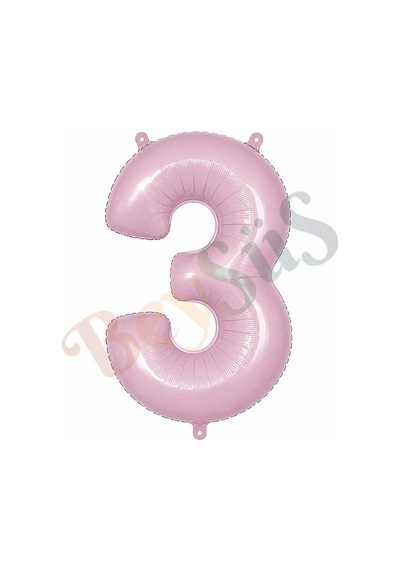 3 Rakam Folyo Balon Pembe Rengi 76 Cm