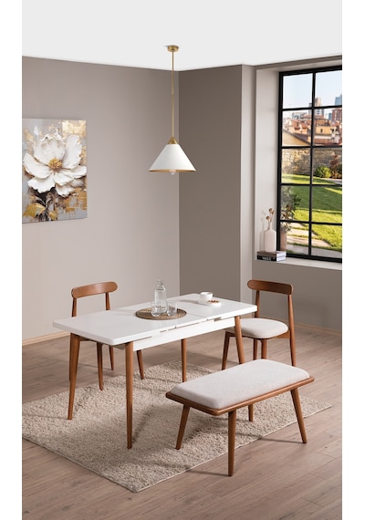 Ganni Home Lima Açılır Yemek Masası Krem Ceviz Mdf Tabla, Gürgen İskeletli Modern Tasarım Krem-ceviz Ganni Home Lima Açılır Yemek Masası Krem Ceviz Mdf Tabla, Gürgen İskeletli Modern Tasarım Krem-ceviz