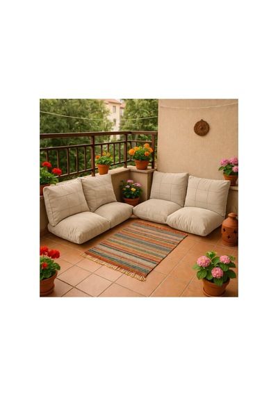 Bahçe Minderi,balkon Minderi ,petek Önü, Kreş , Şark Köş.minderi Modern Ve Rahat Tasarım Bej
