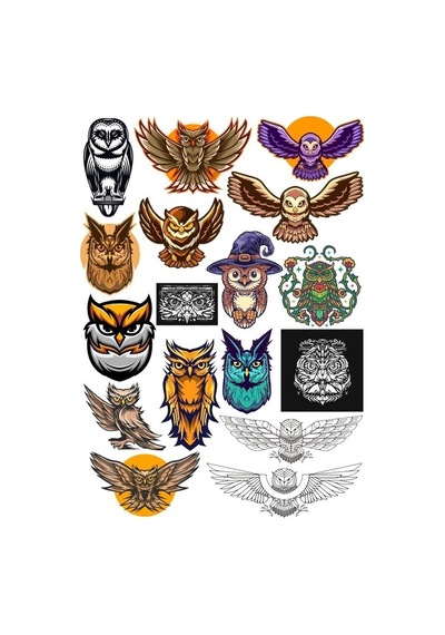 Baykuş Owl Sticker Set-16 17 Parça Telefon, Tablet, Defter, Laptop Sticker