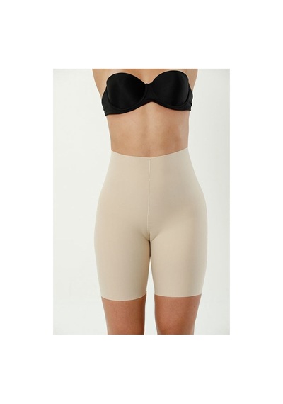 Unika Boutique Lazer Kesim Dikişsiz Yüksek Bel Paçalı Hayalet Kadın Korse Ten