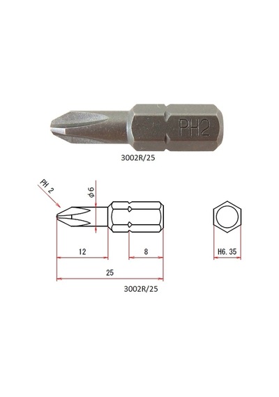 vessel 489003 Ph2x25 MM Yıldız Bits Uç