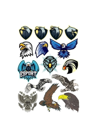 Kartal Eagle Sticker Set-2 15 Parça Telefon, Tablet, Defter, Laptop Sticker