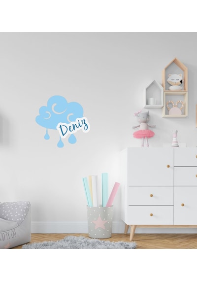 Kişiye Özel Bulut Tasarımlı Çocuk Odası Duvar Sticker-1