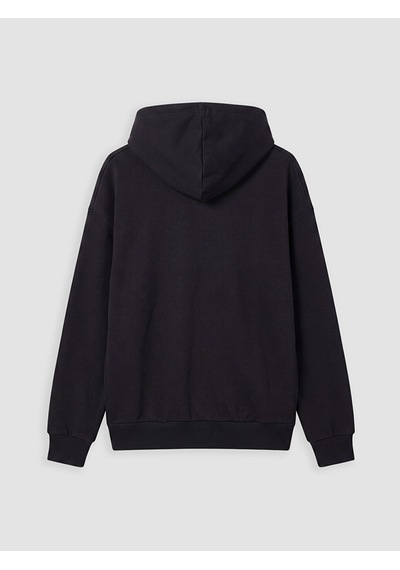 Lcw Everyday Siyah Kapüşonlu Oversize Kadın Fermuarlı Sweatshirt