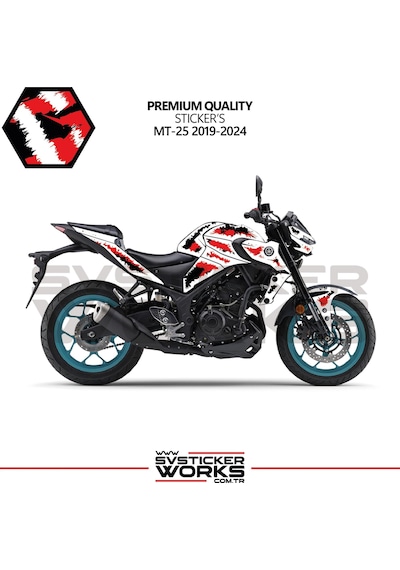 Yamaha Mt25 Kaplama Sticker Air Brush Motor Kaplama Modeli Hazır Kit 2019 / 2024 Uyumlu Kırmızı