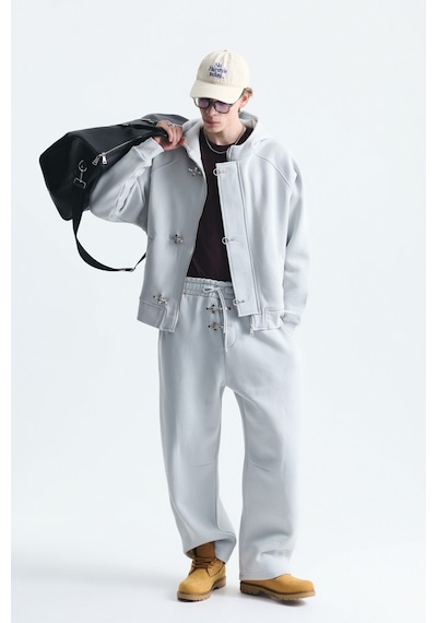 Vamos Oversize Klips Kapama Sweatshirt Takım Taş