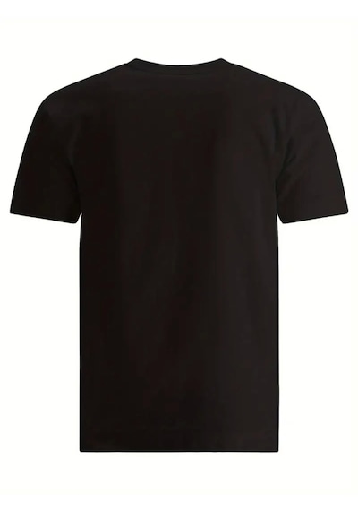 Modi Baskılı Oversize Bisiklet Yaka T-shirt - Siyah - Mymg158852