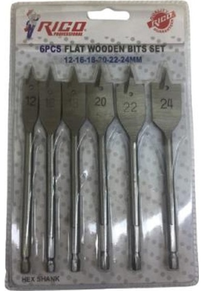 Rico Rc1299 Yaprak Matkap Ucu Ahşap Delme Takımı Seti 6Pcs