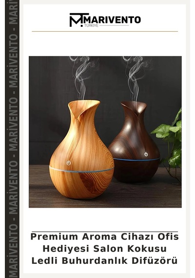 Premium Aroma Cihazı Ofis Hediyesi Salon Kokusu Ledli Buhurdanlık Difüzörü Çok Renkli