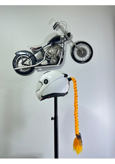 Motor & Motosiklet Tek Turuncu Örgü Saç Kask Dış Aksesuarı Diğer