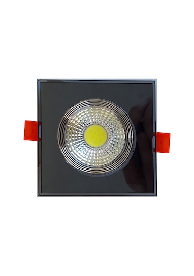 Füme Cam Kare Sıva Altı Led Spot Armatür İç Beyaz, Kenar Gün Işığ