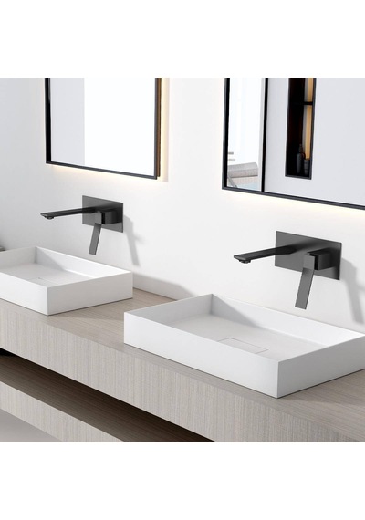 Fontana - Mat Siyah Ankastre Lavabo Bataryası Seti Sıvaaltı Dahil Outlet - Fj-a3005- Siyah