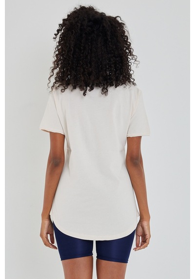 Cool Tarz Tarz Cool Women Ekru Pis Yaka Salaş T-shirt-xktcps001r11s Ekru Ekru