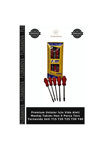 Premium Ustalar İçin Vida Aleti Montaj Takımı Hon 5 Parça Torx Tornavida Seti T15 T20 T25 T30 T40