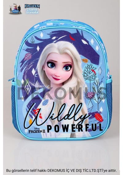 Lisanslı Frozen Elsa Tek Bölmeli Küçük Boy 32 Cm Anaokulu Çantası Altın