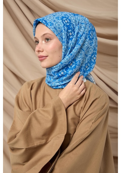 Silk Home Soft Eşarp 73093-08 Bebe Mavi, Mavi, Beyaz, Gümüş